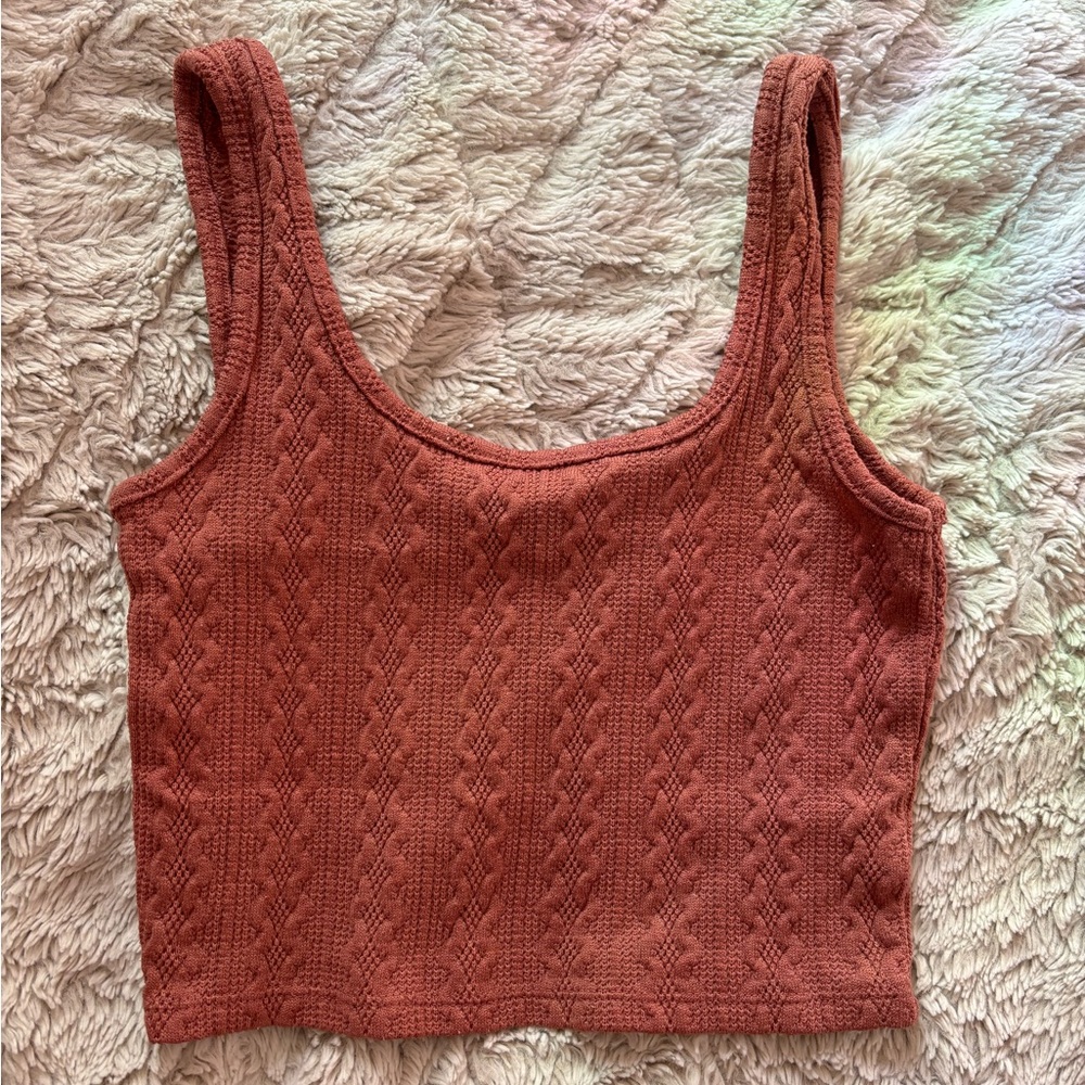 Forever 21 Women's Crop Top - Rust/Burgundy
